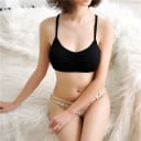 Damen Bralette-BH mit Spitzenrücken Ohne Verschluss Geraffte Vorderseite Aus Nylon Einheitsgröße Zu Shorts und Jeans 2