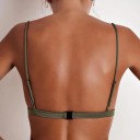 Damen Bralette mit dreieckigen Cups Tiefer V-Ausschnitt Dünne Träger Breiter Saum Glattes Polyester 6