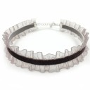 Damen Choker mit Spitze und Verschluss eleganter Halsreif aus Samt Spitzenaccessoire für den täglichen Gebrauch und festliche Anlässe 4