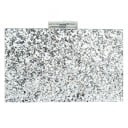 Damen Clutch 18 x 12 x 5 cm Feste Tasche in Form einer Box mit Glitzer Metallkette über die Schulter Für Gesellschaft und Partys 3