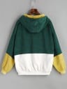 Damen Cordjacke mit Kapuze Lockere Passform mit Farbblöcken Druckknopfverschluss Taschen mit Klappe Geknöpfte Bündchen Baumwolle 14