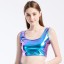 Damen-Crop-Top in Metallic-Optik B235 1