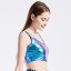 Damen-Crop-Top in Metallic-Optik B235 4