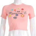 Damen-Crop-Top mit Aufdruck A1222 4