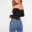 Damen Crop Top mit freiliegenden Schultern B68 1