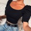 Damen-Crop-Top mit gerafften Schultern A1043 2