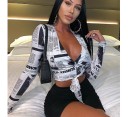 Damen-Crop-Top mit Zeitungsmotiv 1