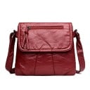 Damen Crossbody Tasche aus weichem Kunstleder mit gewellter Oberfläche Klappe mit Reißverschlusstasche Verstellbarer Riemen 25 x 22 x 3 cm 4