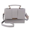 Damen Crossbody Tasche mit Klappe und kurzem Griff Rechteckige Tasche für die Schulter oder in der Hand Riemen mit Schnalle PU-Leder 4