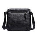 Damen Crossbody Tasche mit Quaste Kleine Tasche aus Kunstleder mit Klappe und Reißverschluss Weiche, gewellte Oberfläche 24 x 22 x 6 cm 3