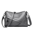 Damen Crossbody Tasche mit Reißverschluss und diagonalen Paneelen auf der Vorderseite Abnehmbarer Riemen über der Schulter oder quer 5