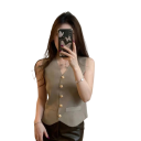 Damen einfarbige Weste mit V-Ausschnitt und Taschen Elegante universelle Weste mit Knopfverschluss aus Polyester in verschiedenen Farben 10