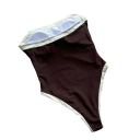 Damen Einteiler Braun O-Ausschnitt Ohne Träger Abnehmbare Träger Polyester Nylon Elegante Badeanzüge für den Sommer 2