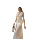 Damen elegante Weste mit Knöpfen Einfarbiger Top mit V-Ausschnitt Stilvolles Accessoire zu Blusen und T-Shirts Verschiedene Farben Polyester 8