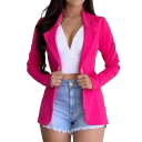 Damen elegantes Sakko mit Kragen Einfarbiges Blazersakko mit Knöpfen aus Polyester Stilvolle Jacke in verschiedenen Farben für den Alltag 13