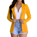 Damen elegantes Sakko mit Kragen Einfarbiges Blazersakko mit Knöpfen aus Polyester Stilvolle Jacke in verschiedenen Farben für den Alltag 12