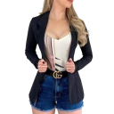 Damen elegantes Sakko mit Kragen Einfarbiges Blazersakko mit Knöpfen aus Polyester Stilvolle Jacke in verschiedenen Farben für den Alltag 8