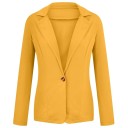 Damen elegantes Sakko mit Kragen Einfarbiges Blazersakko mit Knöpfen aus Polyester Stilvolle Jacke in verschiedenen Farben für den Alltag 4