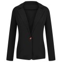 Damen elegantes Sakko mit Kragen Einfarbiges Blazersakko mit Knöpfen aus Polyester Stilvolle Jacke in verschiedenen Farben für den Alltag 6