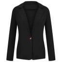 Damen elegantes Sakko mit Kragen Einfarbiges Blazersakko mit Knöpfen aus Polyester Stilvolle Jacke in verschiedenen Farben 12
