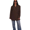 Damen elegantes Sakko mit Kragen Einfarbiges Sakko aus Polyester und Baumwolle Stilvolle Jacke in verschiedenen Farben für Büro, gesellschaftliche Anlässe und Freizeit 4
