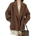 Damen Elegantes Sakko mit Kragen Einfarbiges Sakko aus Polyester und Wolle Stilvolle Jacke in verschiedenen Farben für Büro, gesellschaftliche Anlässe und Freizeit 5