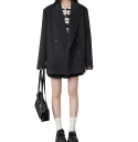 Damen Elegantes Sakko mit Kragen Einfarbiges Sakko aus Polyester und Wolle Stilvolle Jacke in verschiedenen Farben für Büro, gesellschaftliche Anlässe und Freizeit 7