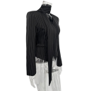 Damen elegantes Sakko mit Kragen und Streifen Einfarbiges Sakko aus Polyester Stilvolle Jacke in verschiedenen Farben mit feinem Muster für Arbeit und gesellschaftliche Anlässe 6
