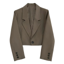 Damen elegantes Sakko mit Kragen und Taschen Einfarbiges Blazersakko mit Knöpfen aus Baumwolle und Polyester Stilvolle Jacke in verschiedenen Farben 8