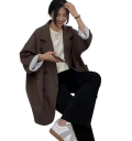 Damen elegantes Sakko mit Kragen und Taschen Einfarbiges Sakko mit Knöpfen aus Polyester Stilvolle Jacke in verschiedenen Farben für Arbeit und Freizeit 2