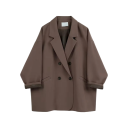 Damen elegantes Sakko mit Revers und Taschen Einfarbiges Blazersakko mit Knöpfen aus Polyester Stilvolle Jacke in verschiedenen Farben 11