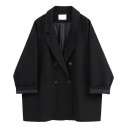 Damen elegantes Sakko mit Revers und Taschen Einfarbiges Blazersakko mit Knöpfen aus Polyester Stilvolle Jacke in verschiedenen Farben 10