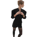 Damen elegantes Sakko mit Rüschen und Knopfverschluss Einfarbiges Sakko aus Polyester Stilvolle Jacke in verschiedenen Farben für Büro und gesellschaftliche Anlässe 2