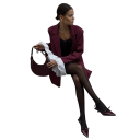 Damen elegantes Sakko mit Streifen, Taschen und Knopfverschluss Stilvolles einfarbiges Sakko aus Polyester und Baumwolle für Arbeit 10
