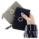 Damen Faltgeldbörse 9 x 12,5 x 2 cm Schnappverschluss Mit Reißverschluss Tasche Hochwertiges Kunstleder Praktische Ausführung 2