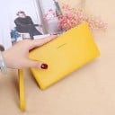 Damen flache Geldbörse mit Reißverschluss und Handgelenkband Clutch aus Kunst-PU-Leder und Polyester Abmessungen 19 x 10 x 1,5 cm 10
