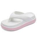 Damen Flip-Flops mit hoher weicher Plateausohle Sommerpantoffeln mit rutschfester Sohle Stilvolle bequeme Schuhe für zu Hause und draußen Warmes Wetter 4