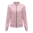 Damen Frühlingsjacke Bomber mit geripptem Stehkragen und Bündchen Reißverschlusstaschen auch am Ärmel Gesteppten Schultern Polyester 4