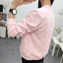 Damen Frühlingsjacke Bomber mit plastischem Muster Schmaler runder Kragen Durchgehender Reißverschluss Gerippte Bündchen und Saum Polyester 5