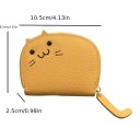 Damen-Geldbörse mit Katzenmotiv, 10,5 x 8,5 x 2,5 cm, PU-Leder, mehrere Kartenfächer, modische Geldbörse, süßer Ausweishalter 3