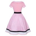 Damen gepunktetes Retro Kleid 7
