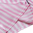 Damen gestreiftes Pyjama mit kurzen Ärmeln und Shorts Hemd mit Knöpfen und bestickter Tasche in verschiedenen Farben Polyester Elasthan Bequemer Schlaf 2