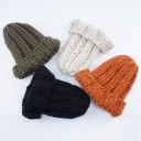 Damen gestrickte Wollmütze Grobe Rippenstrickung Breiter umgeschlagener Saum Lässiger, leicht verlängerte Schnitt Kopfumfang 56 bis 58 cm 8