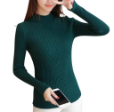 Damen gestrickter Pullover aus Baumwolle und Polyester mit Rundhalsausschnitt Einfarbiger eleganter Pullover mit langen Ärmeln Universelle 9