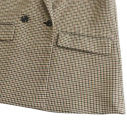 Damen graue elegante Blazer mit Streifen und Kragen Einfarbiger Blazer mit Taschen und Knopfverschluss aus Polyester Stilvolle Jacke für das Büro 3