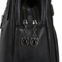 Damen große Schultertasche Zwei Henkel mit Metallnieten Mehrere Fächer mit Reißverschluss Vordertaschen mit Reißverschluss Kunstleder 36 x 10