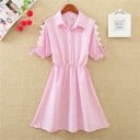 Damen Hemdblusenkleid mit Ausschnitten 2