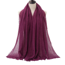 Damen-Hidschab mit feiner, geraffter Struktur 180x90 cm aus Polyester-Baumwolle für den täglichen Gebrauch und zum Schichten 4