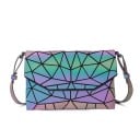 Damen holografische Umhängetasche mit Klappe Umschlagform Geometrisches Muster Innentasche mit Reißverschluss Material PU-Leder und Polyester 4