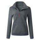 Damen Hoodie mit gestepptem Rautenmuster Reißverschluss bis zur Brust Stehkragen Kängurutasche Lange Ärmel Rippbündchen Polyester 1